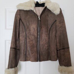 Express 100% Distressed Leather Jacket